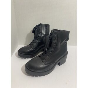 Platform Combat Grunge Goth Boots‎ Black Sz 6.5